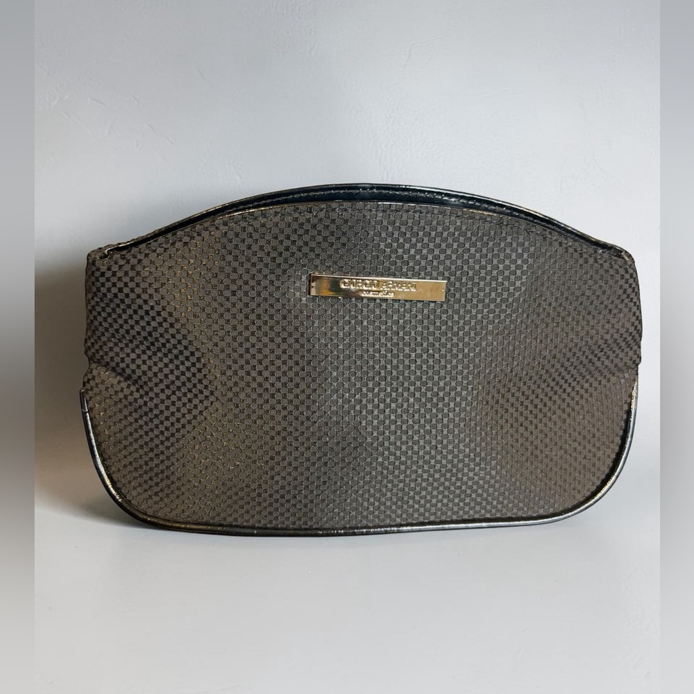 Giorgio Armani Black Textured Cosmetic Pouch/Travel Makeup Pouch